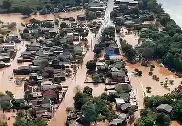 Rio Grande do Sul - Ciclone - Sobrevoo, assistência e resgate de pessoas ilhadas em Bom Retiro do Sul (RS). Foto: Marinha do Brasil/RS