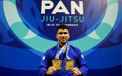 Atleta amazonense conquista duas medalhas de ouro no pan-americano de jiu-jitsu em Kissimmee (EUA)